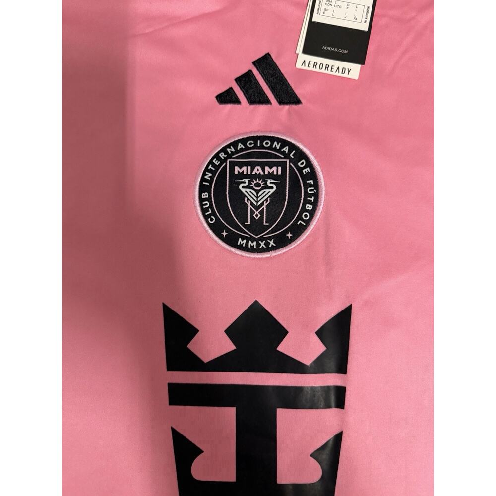 NWT adidas Men's Inter Miami CF 24/25 Messi Home Jersey Large Pink Slim Fit LG - Picture 2 of 12